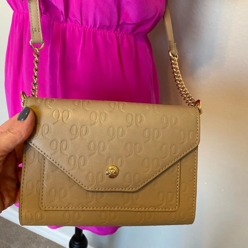 Nine West Metallic Silver and Beige Crossbody Bag